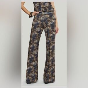 Vierek Jersey Style Epicure by Falsetto Snake Print Wide Leg Jumpsuit Small $143